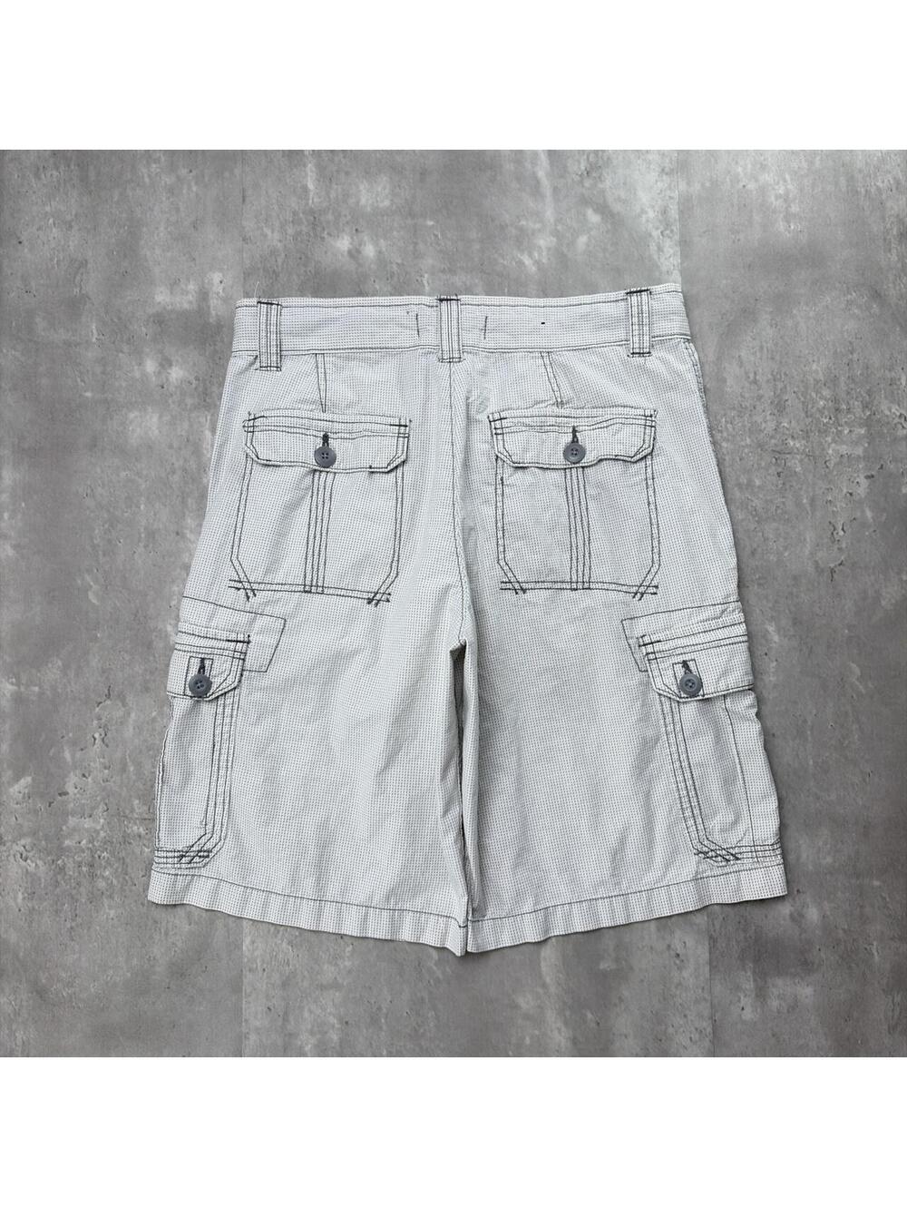 Y2K Grey Ocean Pacific Grunge Baggy Cargo Skater Shorts